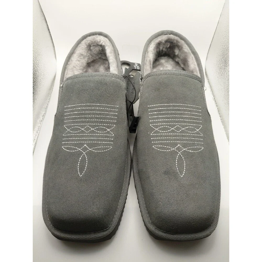 GEORGE MEN`S WESTERN SLIPPER GENUINE SUEDE Size 9-10